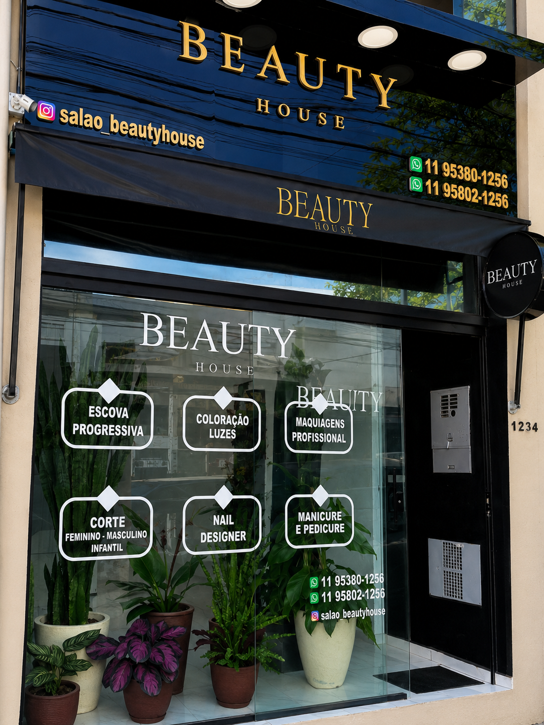 Fachada do salão Beauty House